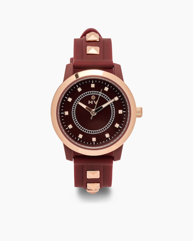 Damenuhr mit Kristallen und Silikonarmband