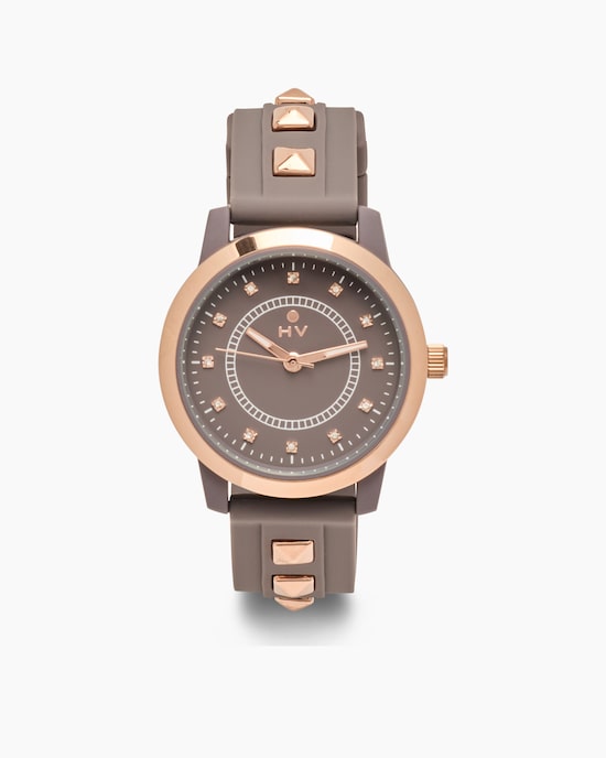 Produktabbildung für Damenuhr mit Kristallen und Silikonarmband
