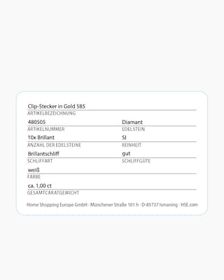 Produktabbildung 4 für Brillant-Ohrclipstecker 1,00 ct