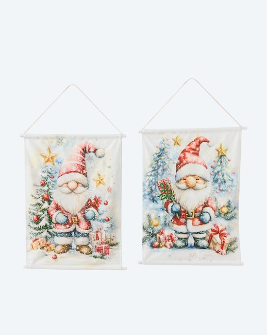 Produktabbildung für 2 LED Stoff-Wandbilder "Wichtel"