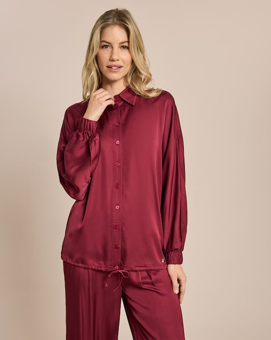 Produktabbildung für Satinbluse mit Bindedetail