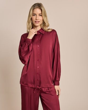 Produktabbildung für Satinbluse mit Bindedetail