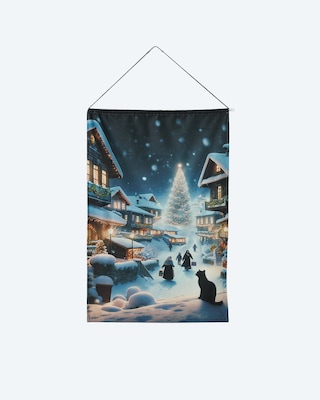 Produktabbildung 1 für LED-Stoff-Wandbild "Winterdorf"