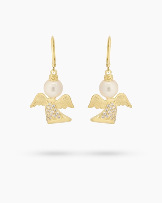 Produktabbildung für Ohrhänger "Engel" mit MK-Perlen 8mm & Zirkonia