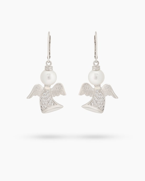 Produktabbildung für Ohrhänger "Engel" mit MK-Perlen 8mm & Zirkonia