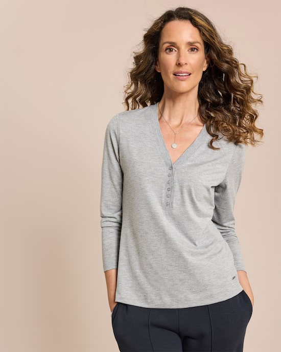 Produktabbildung für Longsleeve mit Knopfleiste
