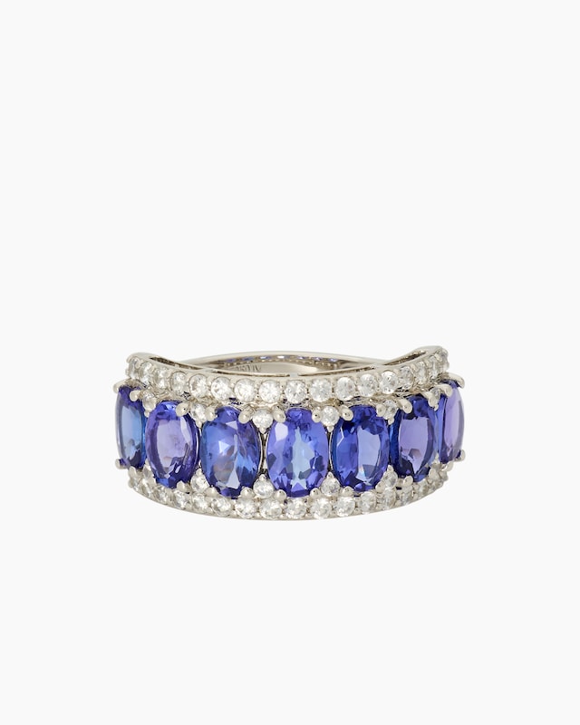 Ring mit Tansanit AAAA + Zirkon