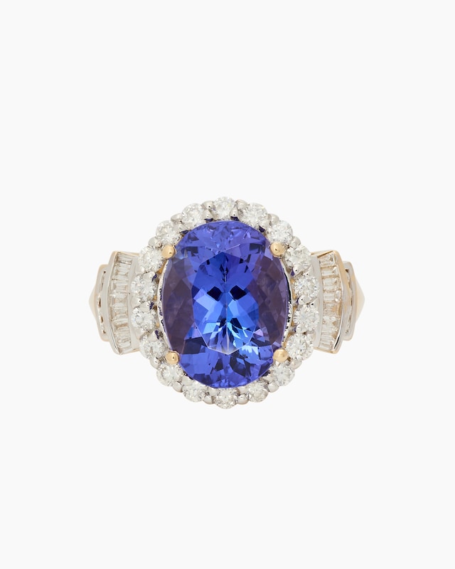 Ring mit Tansanit AAAAA, Diamant & Brillant