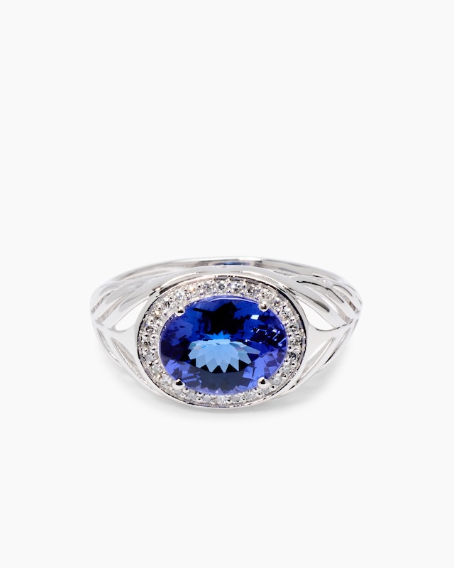 Ring mit Tansanit AAAAA Blaues Gold von Afrika & Brillanten