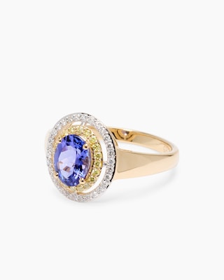 Produktabbildung 3 für Ring mit Tansanit AAAAA Blaues Gold von Afrika & Brillanten