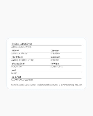 Produktabbildung 2 für Diamant-Creolen ca. 0,75 ct
