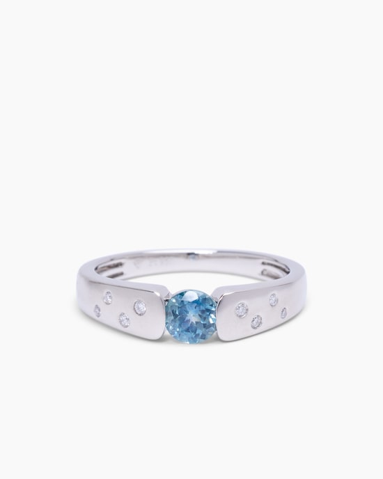 Produktabbildung für Ring mit Montana Saphir und Brillanten