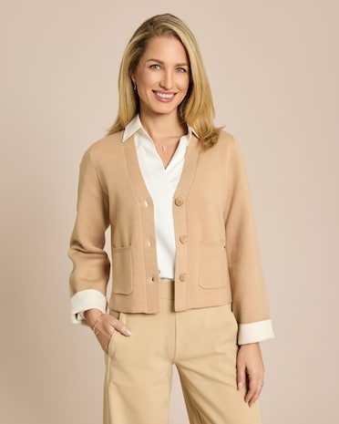 Produktabbildung für Double Face Strickjacke