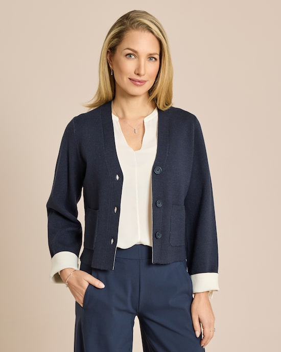 Produktabbildung für Double Face Strickjacke