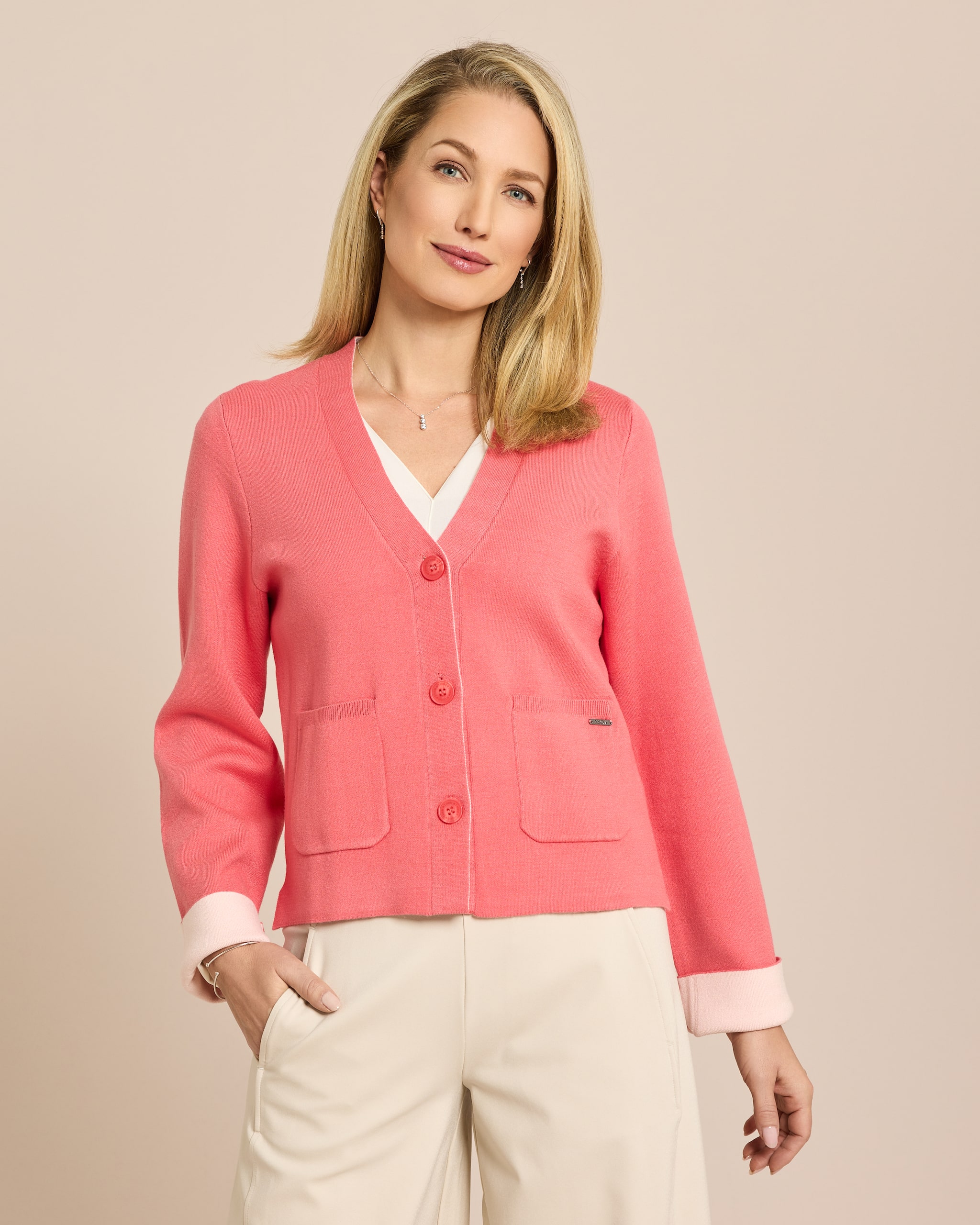 Produktabbildung für Double Face Strickjacke