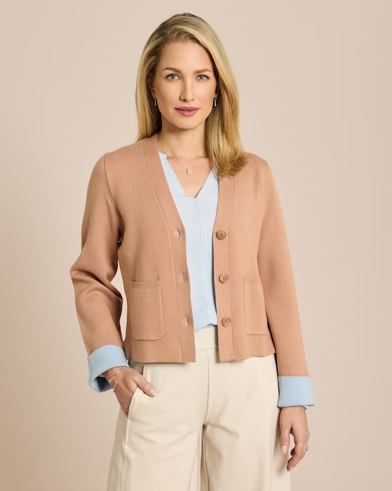 Produktabbildung für Double Face Strickjacke