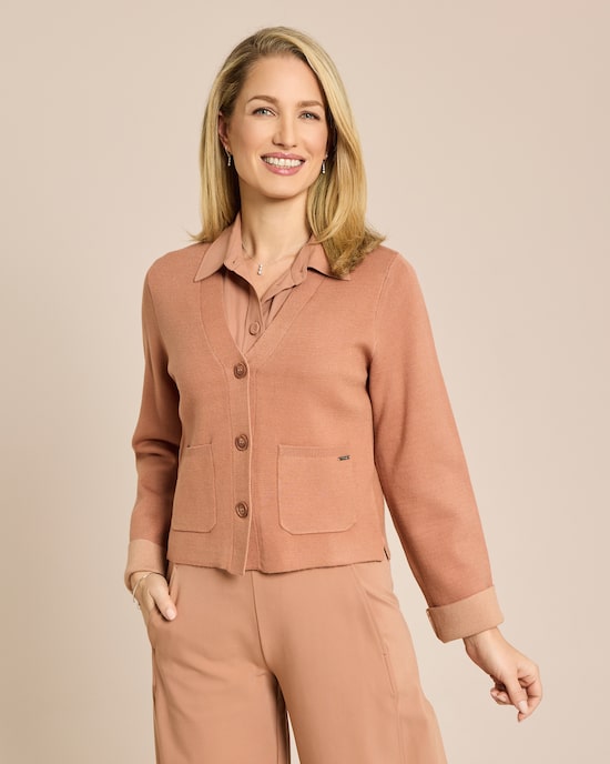 Produktabbildung für Double Face Strickjacke