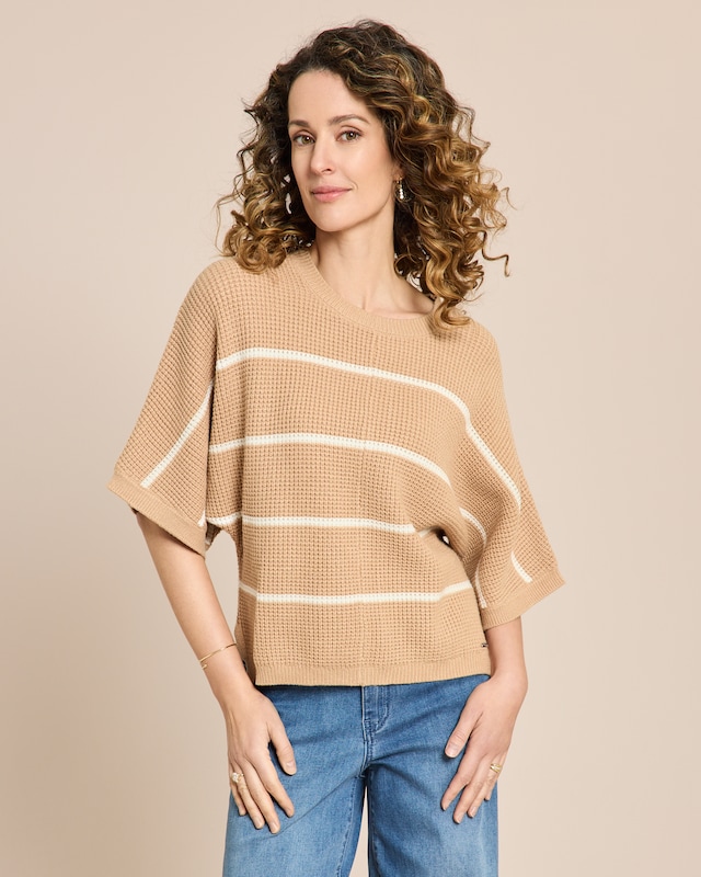Oversize Pullover Waffelstrick