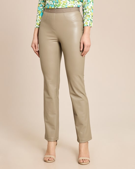 Produktabbildung für Bootcut-Hose aus Lederimitat