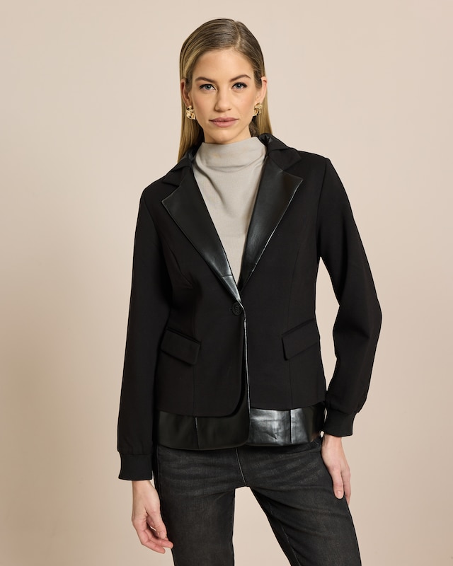 Blazer im Material-Mix