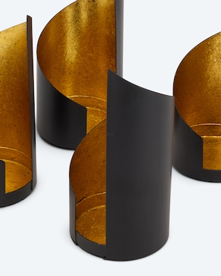 Produktabbildung 2 für Stumpenkerzenhalter "Gold", 4tlg.
