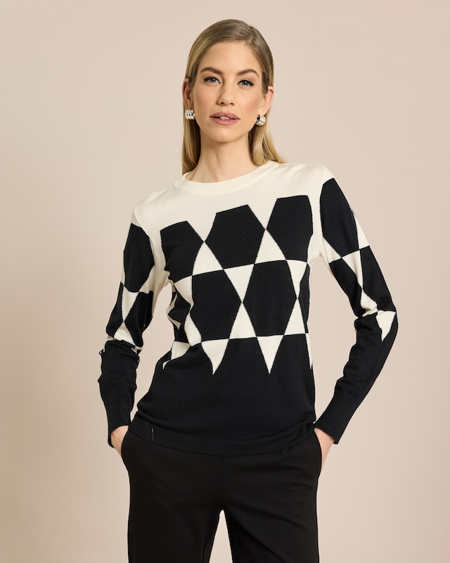 Strickpullover mit Intarsia