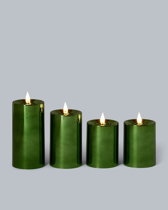 Produktabbildung für LED-Stumpenkerzen "Shiny", 4tlg.