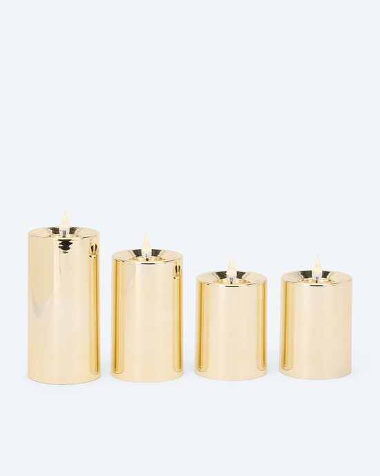 Produktabbildung für LED-Stumpenkerzen "Shiny", 4tlg.