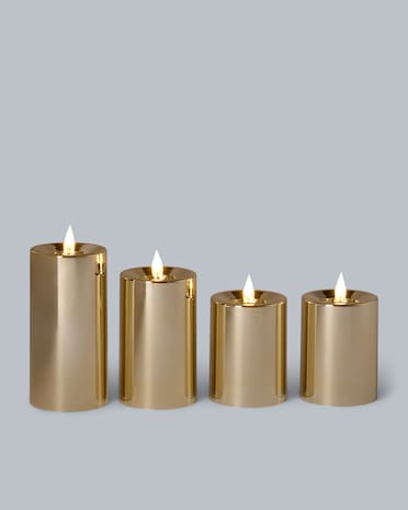 Produktabbildung für LED-Stumpenkerzen "Shiny", 4tlg.