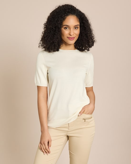 Produktabbildung für Halbarm-Pullover mit Ajour-Rippe