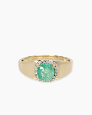 Produktabbildung 1 für Ring mit Smaragd und Diamant