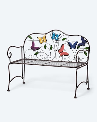 Produktabbildung 1 für Outdoor Deko-Bank "Schmetterlinge"