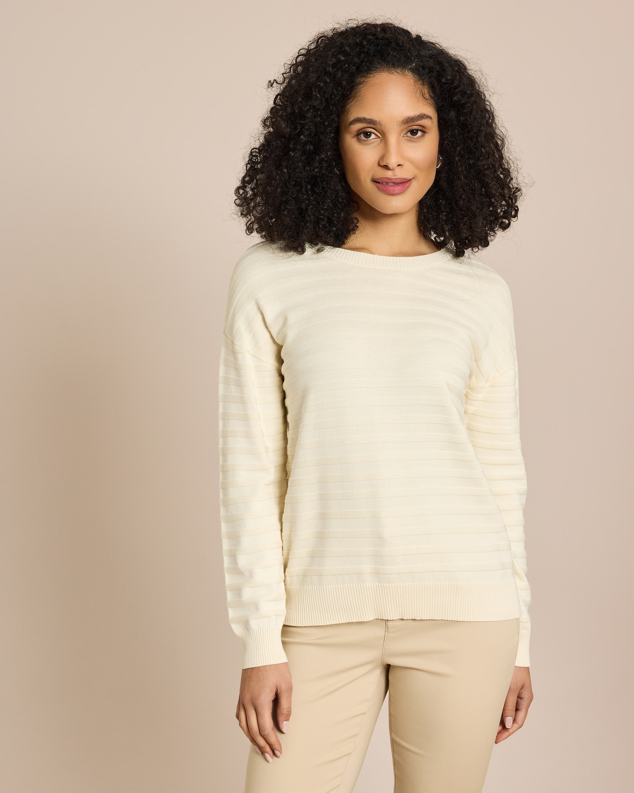 Produktabbildung für Pullover Supima Cotton Streifen tonal