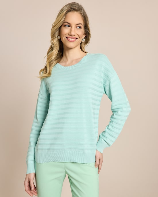 Produktabbildung für Pullover Supima Cotton Streifen tonal