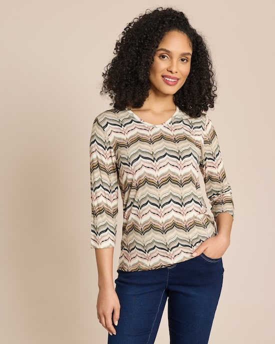 Produktabbildung für Shirt mit Druck im Zick Zack Design