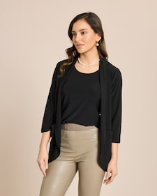 Produktabbildung für Cardigan mit Spitzenbesatz