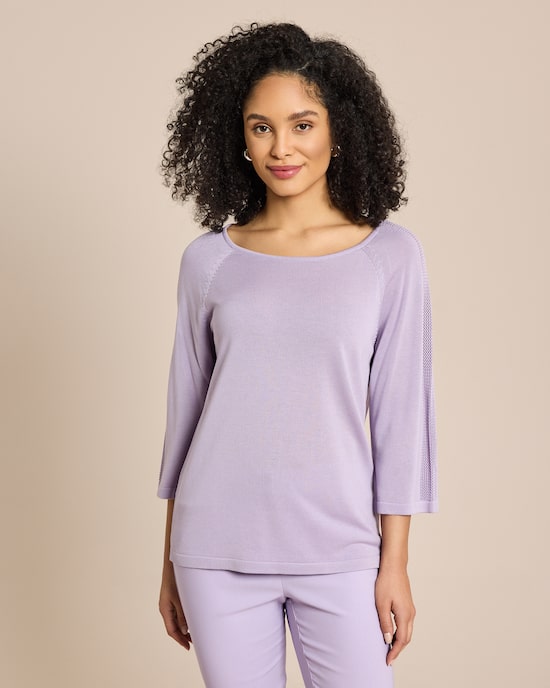 Produktabbildung für Feinstrick-Pullover mit Ajour-Details