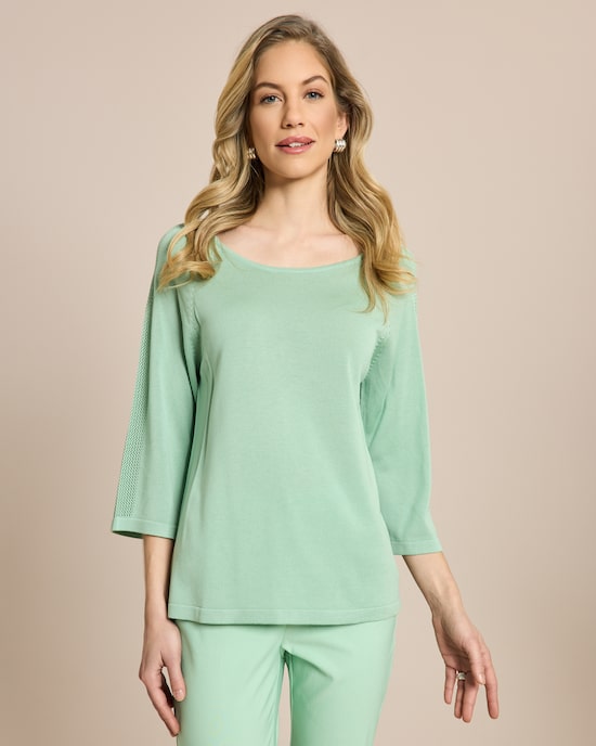 Produktabbildung für Feinstrick-Pullover mit Ajour-Details