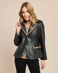 Produktabbildung für Lederblazer mit Leokontrast