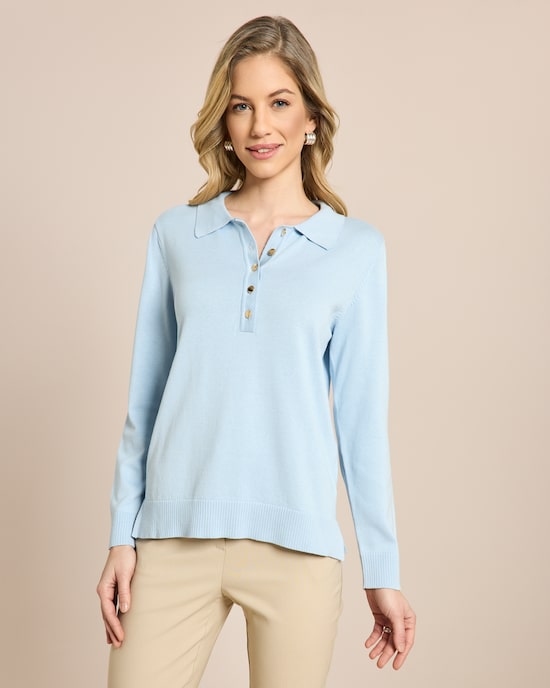 Produktabbildung für Polo-Pullover Supima Cotton