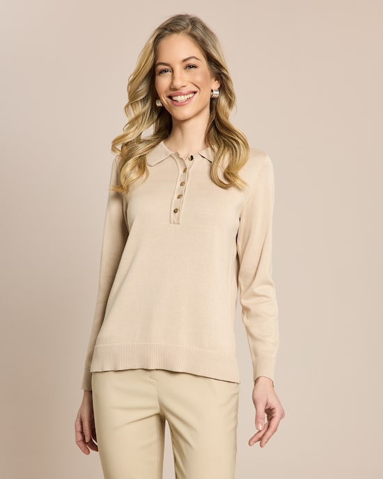 Produktabbildung für Polo-Pullover Supima Cotton