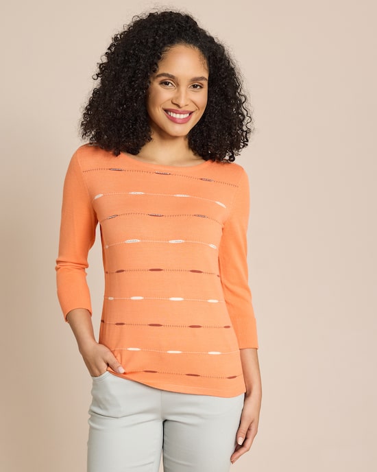 Produktabbildung für Pullover mit Strickmuster und Strass