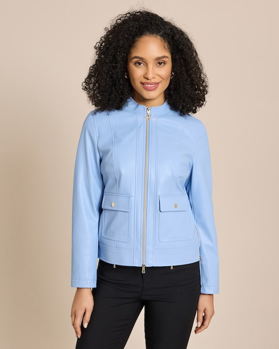 Produktabbildung für Jacke aus Lederimitat mit Stehkragen