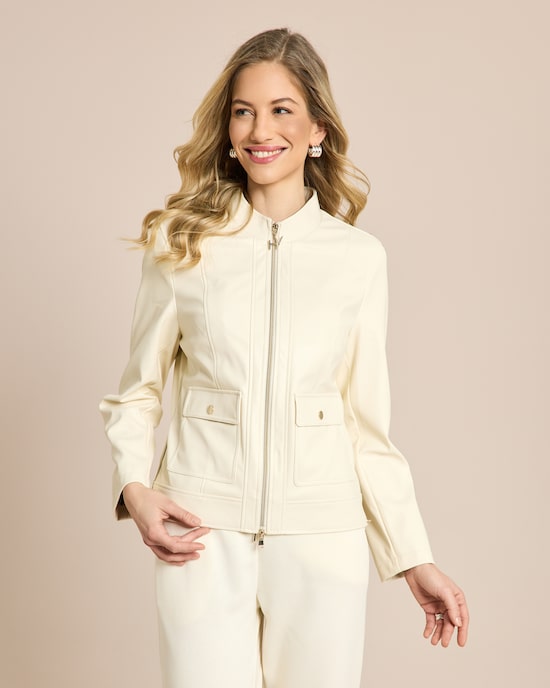 Produktabbildung für Jacke aus Lederimitat mit Stehkragen