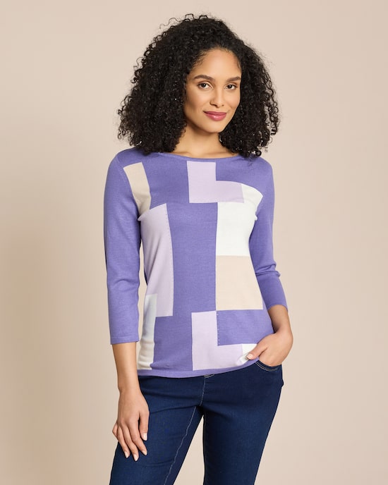 Produktabbildung für Pullover mit grafischem Strickmuster