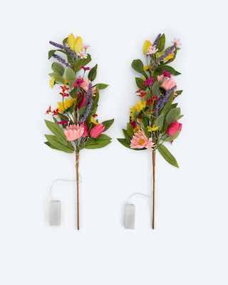 Produktabbildung 1 für LED-Leuchtzweige "Bunte Blumen", 2tlg.