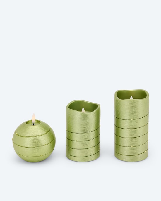 Produktabbildung für Kerzen-Set mit LED-Draht, 3tlg.