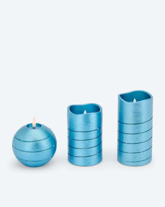 Produktabbildung für Kerzen-Set mit LED-Draht, 3tlg.