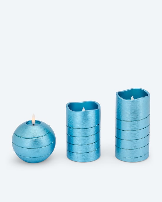 Produktabbildung für Kerzen-Set mit LED-Draht, 3tlg.