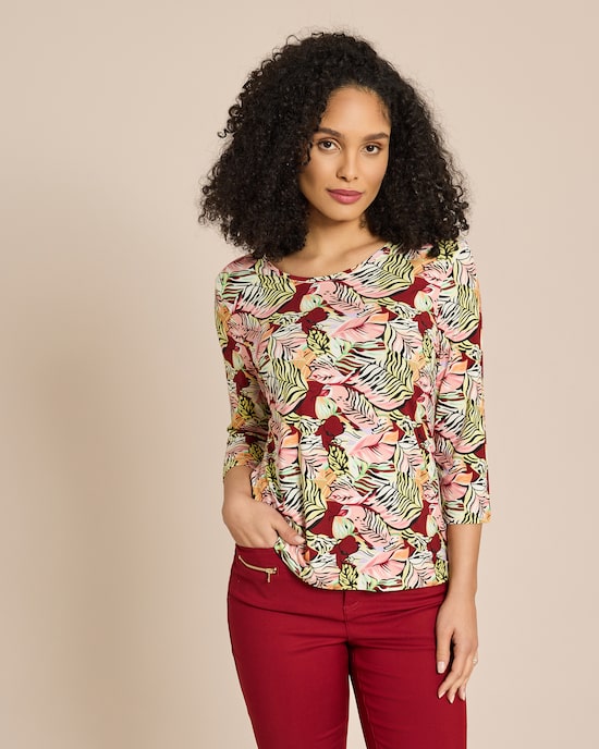 Produktabbildung für Shirt Blätterdruck mit Animal-Optik